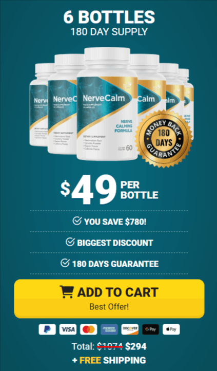 Nerve calm price 6 bottle